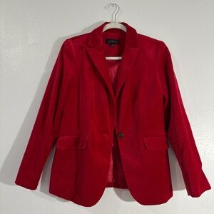 Bold Red Women's Velvet Blazer